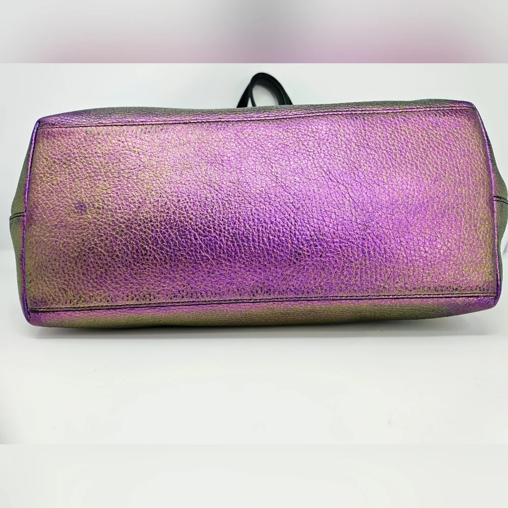 RARE! Bespoke Coach Hologram Oil Slick Taylor Tote & Wallet Set w/ Rexy Charm - Picture 12 of 17